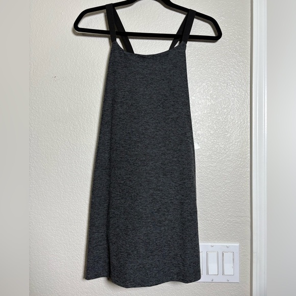 Beyond Yoga Spacedye Black Mini Skort Dress. Elastic Shoulder Straps, Shelf Bra. - Picture 13 of 15